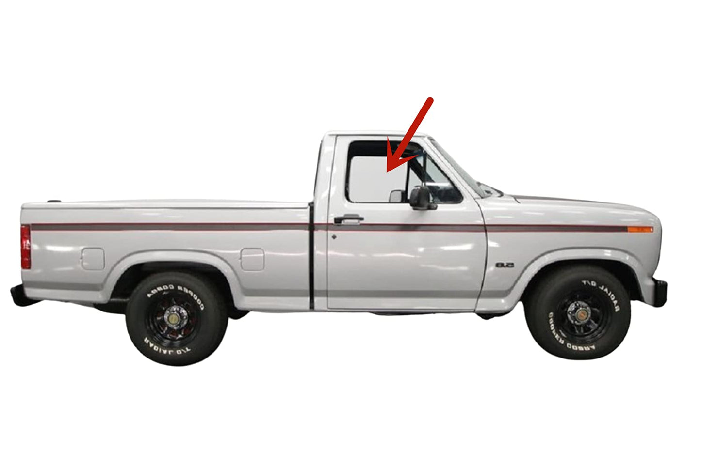 Passenger Right Side Front Door Window Door Glass Compatible with Ford F100 F150 F250 F350 F600 F700 F800 1980-1986 Models