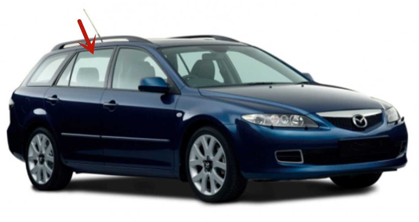 Passenger Right Side Rear Door Window Door Glass Compatible with Mazda 6 2004-2008 4 Door Station Wagon Models