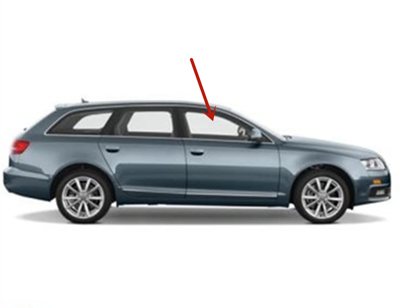 Tempered Passenger Right Side Front Door Window Door Glass Compatible with Audi A6 S6 2006-2011 All Models / A6 4 Door Sedan 2005