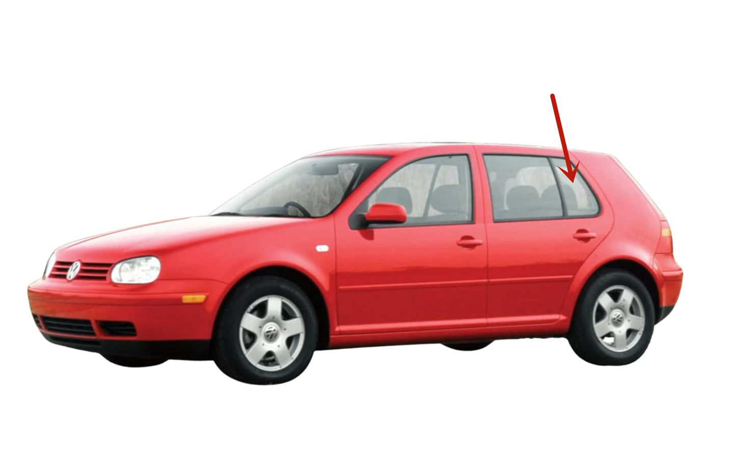 Driver Left Side Rear Vent Window Vent Glass Compatible with Volkswagen Golf 4 Door Hatchback / Jetta 4 Door Sedan 1996-1999 Models