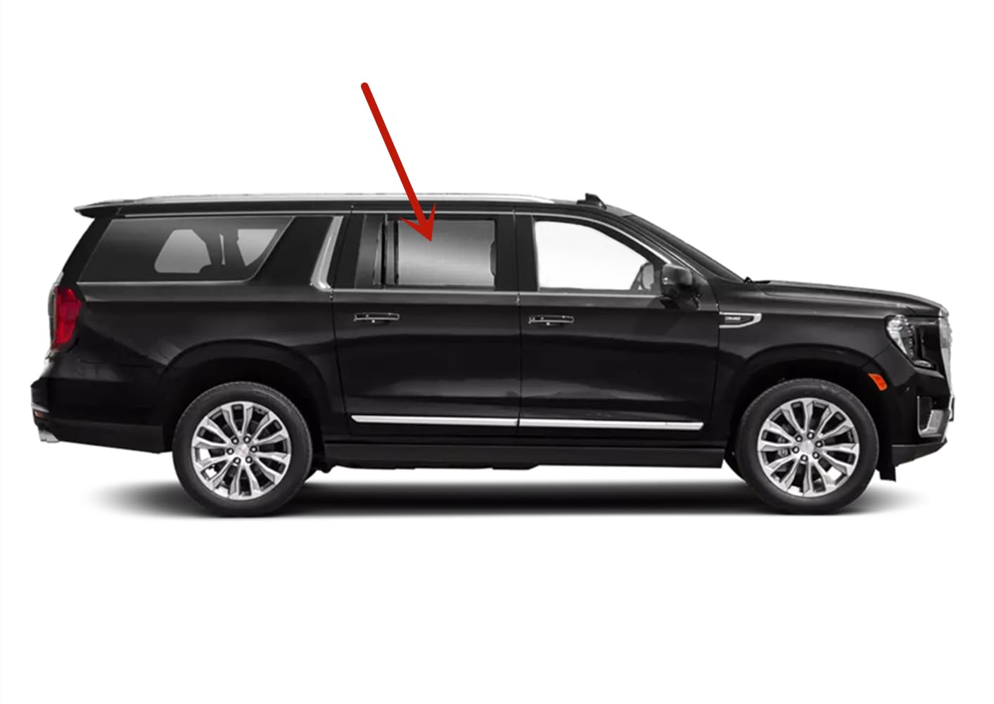 Tempered Passenger Right Side Rear Door Window Door Glass Compatible with Chevrolet Suburban / GMC Yukon XL 2021-2025 Models (Not For Yukon)