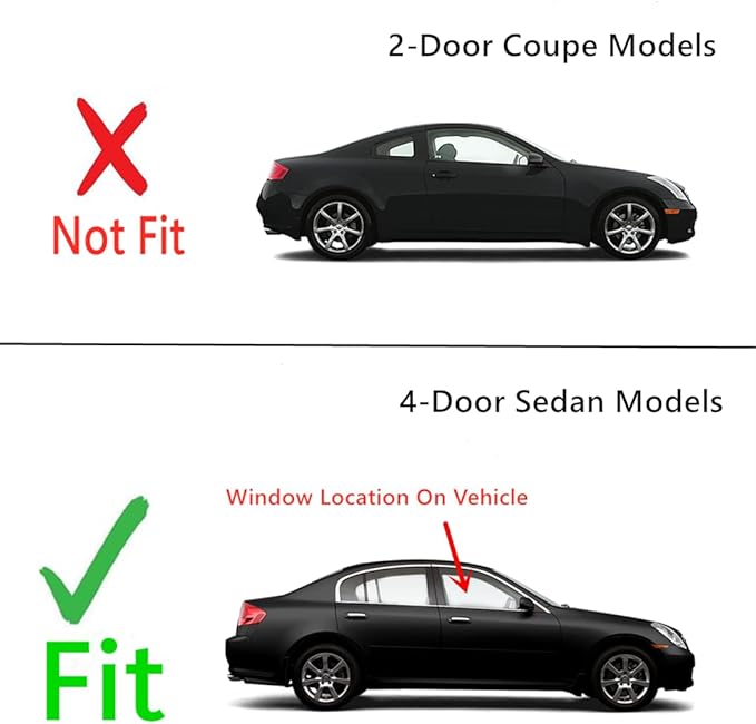 Passenger Right Side Front Door Window Door Glass Compatible with 2003-2006 Infiniti G35 4 Door Sedan