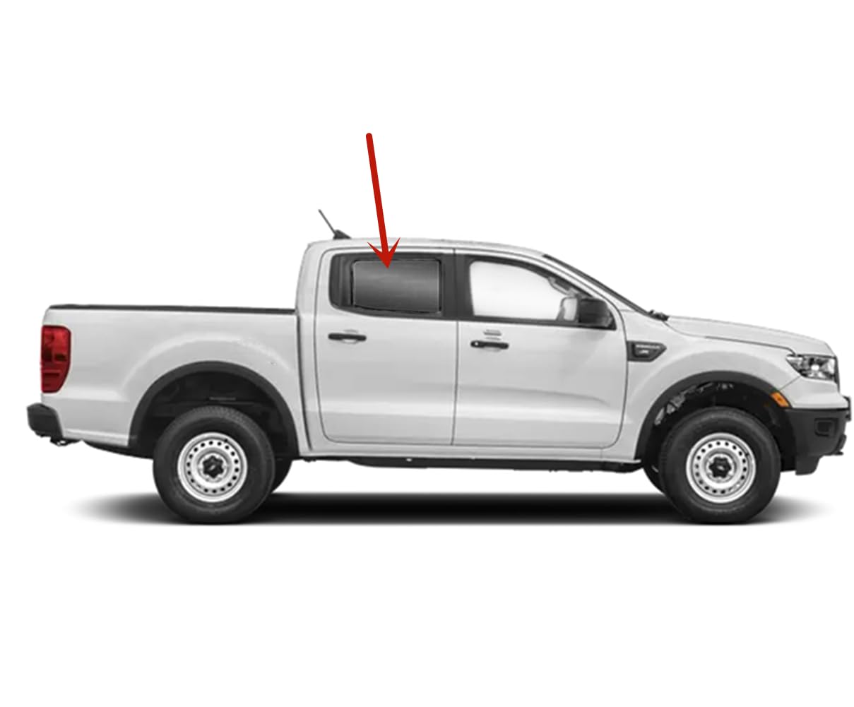 Passenger Right Side Rear Door Window Door Glass Compatible with Ford Ranger Pickup 4 Door Crew Cab 2019-2023 Models