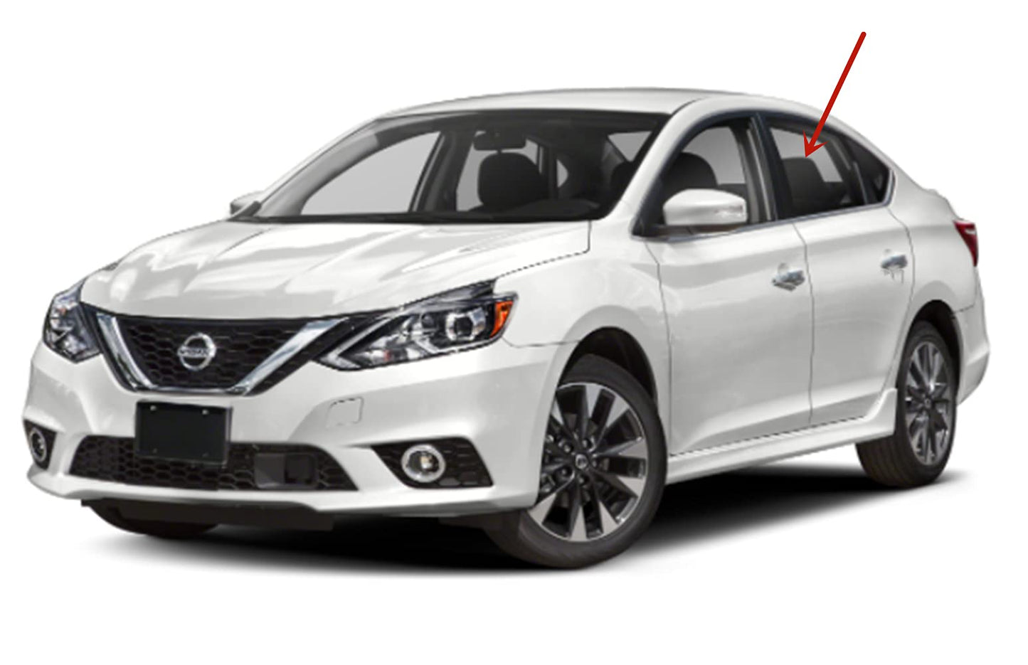 Driver Left Side Rear Door Window Door Glass Compatible with Nissan Sentra 4 Door Sedan 2013-2019 Models