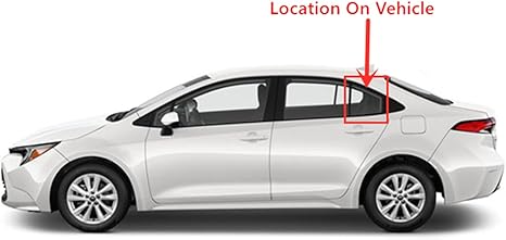 Driver Left Side Rear Vent Window Vent Glass Compatible with Toyota Corolla 4 Door Sedan 2020-2025 Models