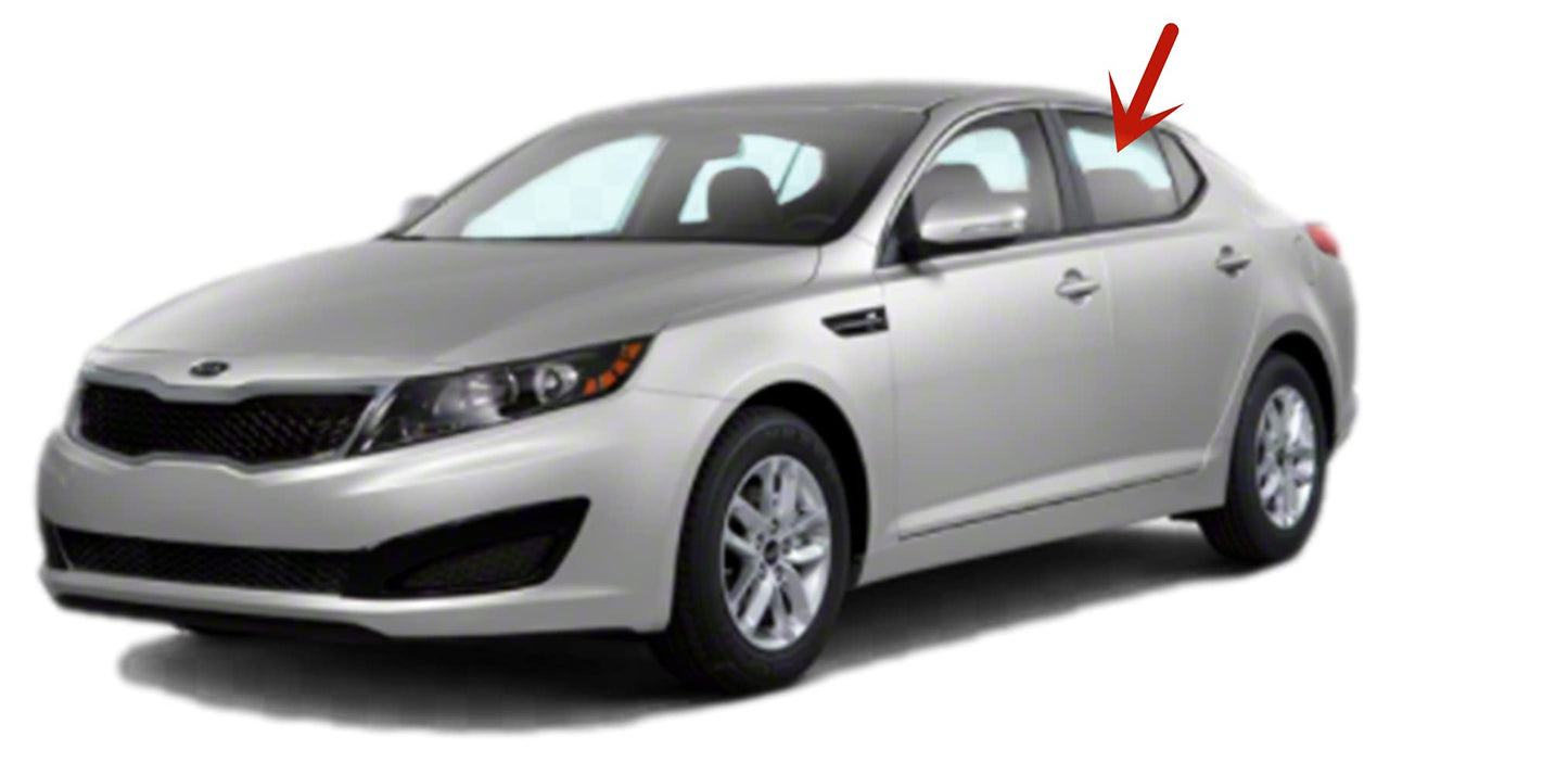 Driver Left Side Rear Door Window Door Glass Compatible with Kia Optima 2011-2015 Modes / Optima Hybrid 2012-2016 Models