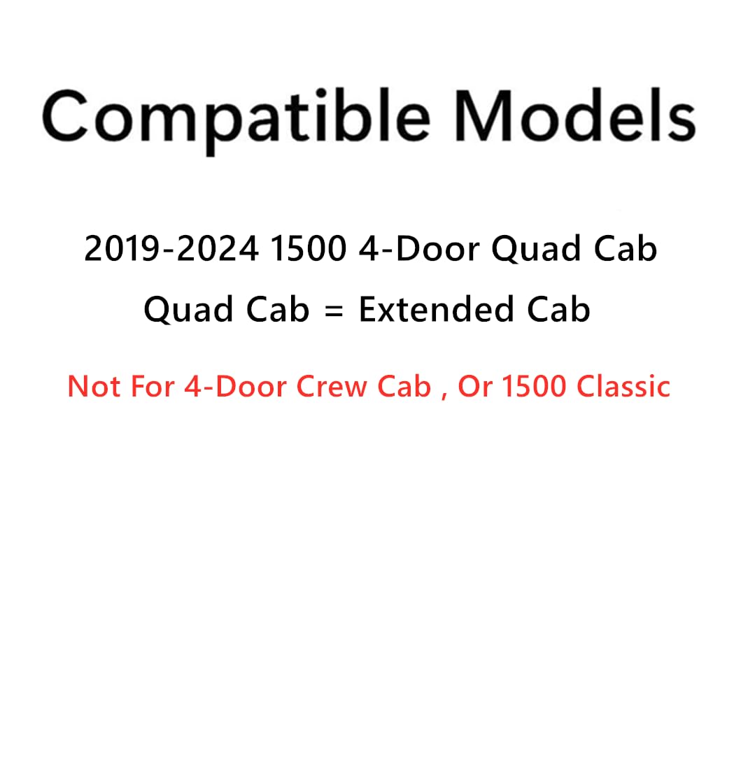 Passenger Right Side Rear Door Window Door Glass Compatible with Ram Pickup 1500 4 Door Quad Cab 2019-2024 Models (Not For 1500Classic)
