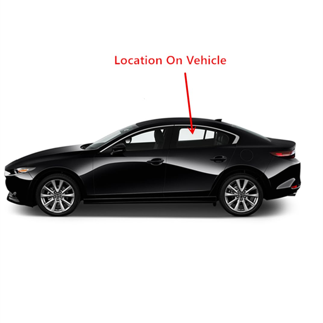 Driver Left Side Rear Door Window Door Glass Compatible with Mazda 3 4-Door Sedan 2019-2025 Models