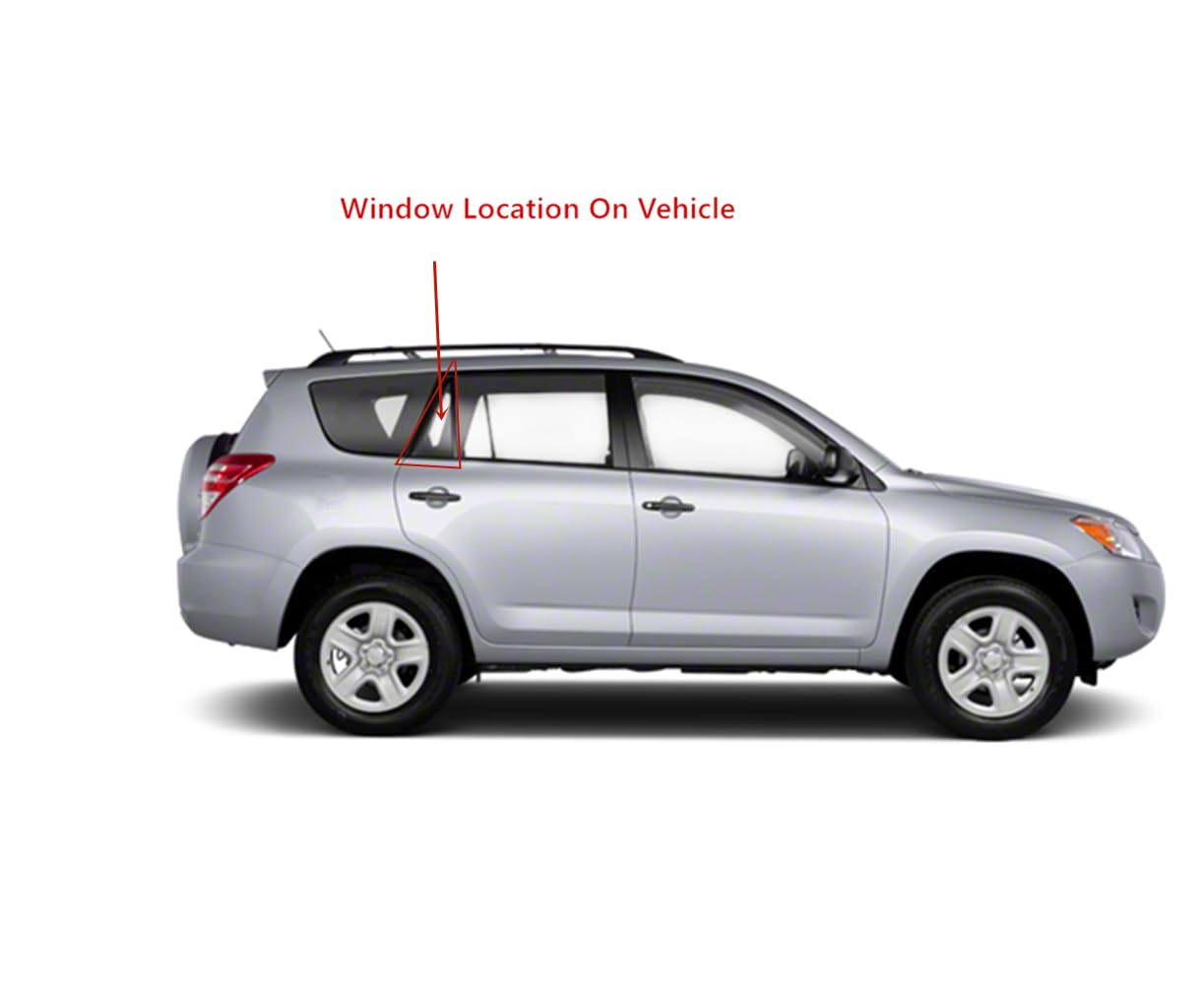 Clear Tempered Passenger Right Side Rear Vent Window Vent Glass Compatible with Toyota RAV4 2006-2012 Models