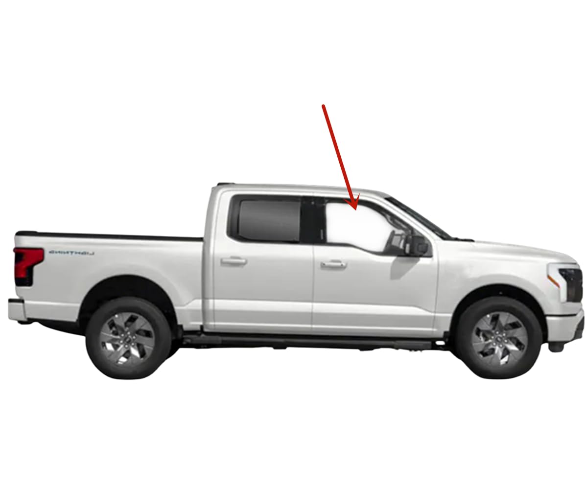 Tempered Passenger Right Side Front Door Window Door Glass Compatible with Ford F150 4-Door Crew Cab 2023-2025 Models