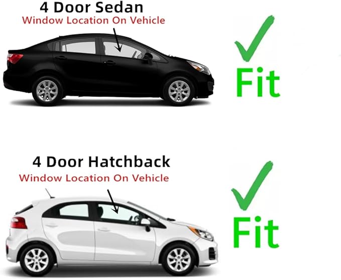 Passenger Right Side Front Door Window Door Glass Compatible with Kia Rio Rio5 2012-2017 Models