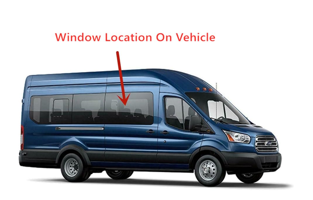 Privacy Passenger Right Rear Sliding Door Window Door Glass Compatible with Ford Transit 110.2" High-Roof 100.8" Mid-Roof Van 2015-2025 Models (Not for Transit Connect or Low-Roof Transit)