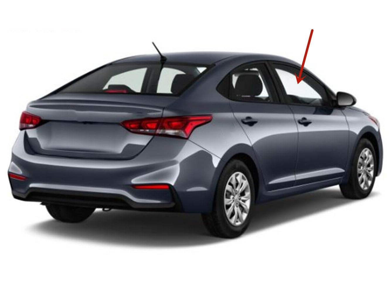 Passenger Right Side Front Door Window Door Glass Compatible with Hyundai Accent 2018-2022 Models