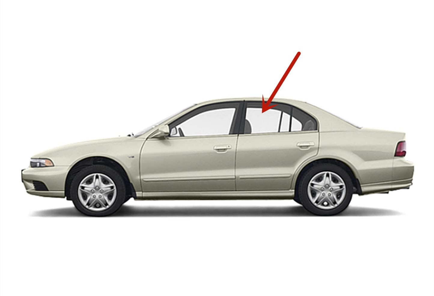 Tempered Driver Left Side Rear Door Window Door Glass Compatible with Mitsubishi Galant 1999-2003 Models