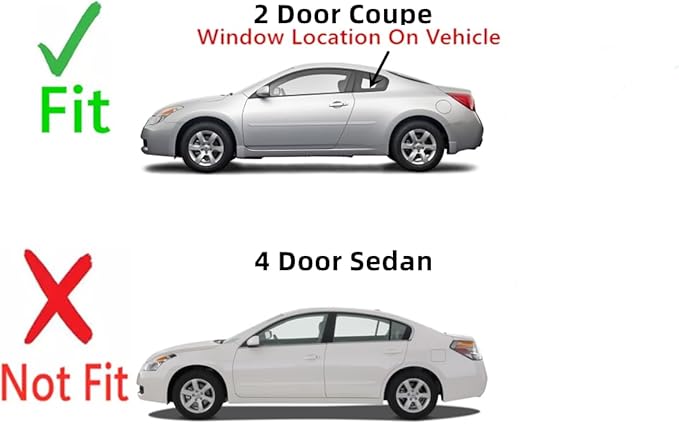 OEM Driver Left Side Rear Quarter Window Quarter Glass Compatible with Nissan Altima 2 Door Coupe 2008-2013 Models