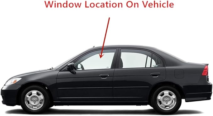 Driver Left Side Front Door Window Door Glass Compatible with Honda Civic 4 Door Sedan 2001-2005 Models