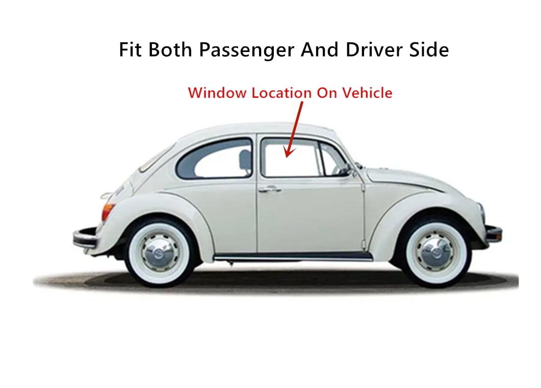 Tempered Door Window Door Glass Compatible with Beetle / Super Beetle 2-Door Sedan 1965-2003 Models Fit Both Side