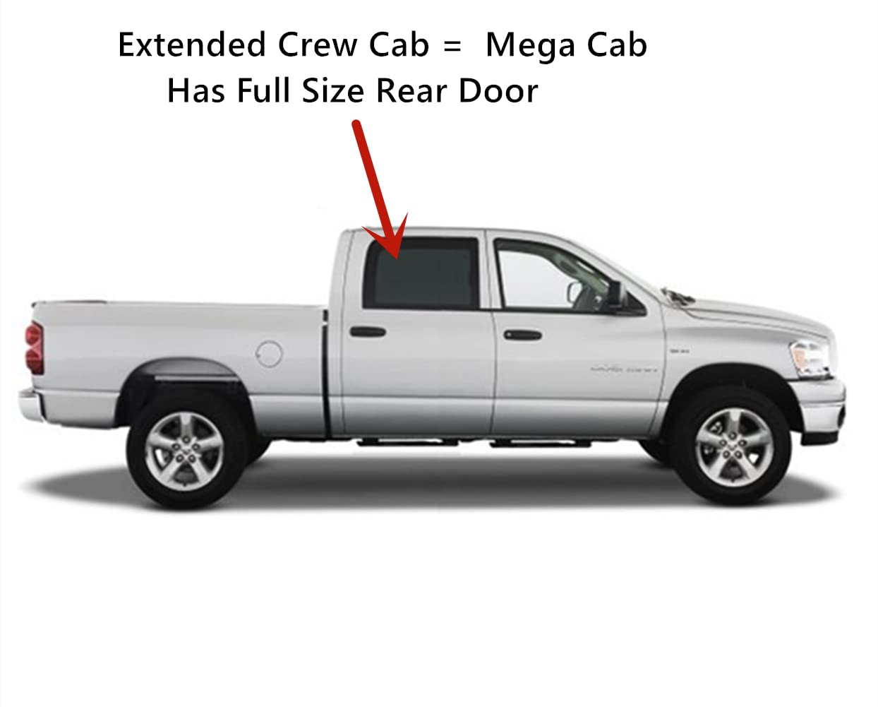 Laminated Passenger Right Side Rear Door Window Door Glass Compatible with Dodge Ram Pickup 1500/2500/3500/4500/5500 4 Door Extended Crew/Mega Cab 2006-2007 Models
