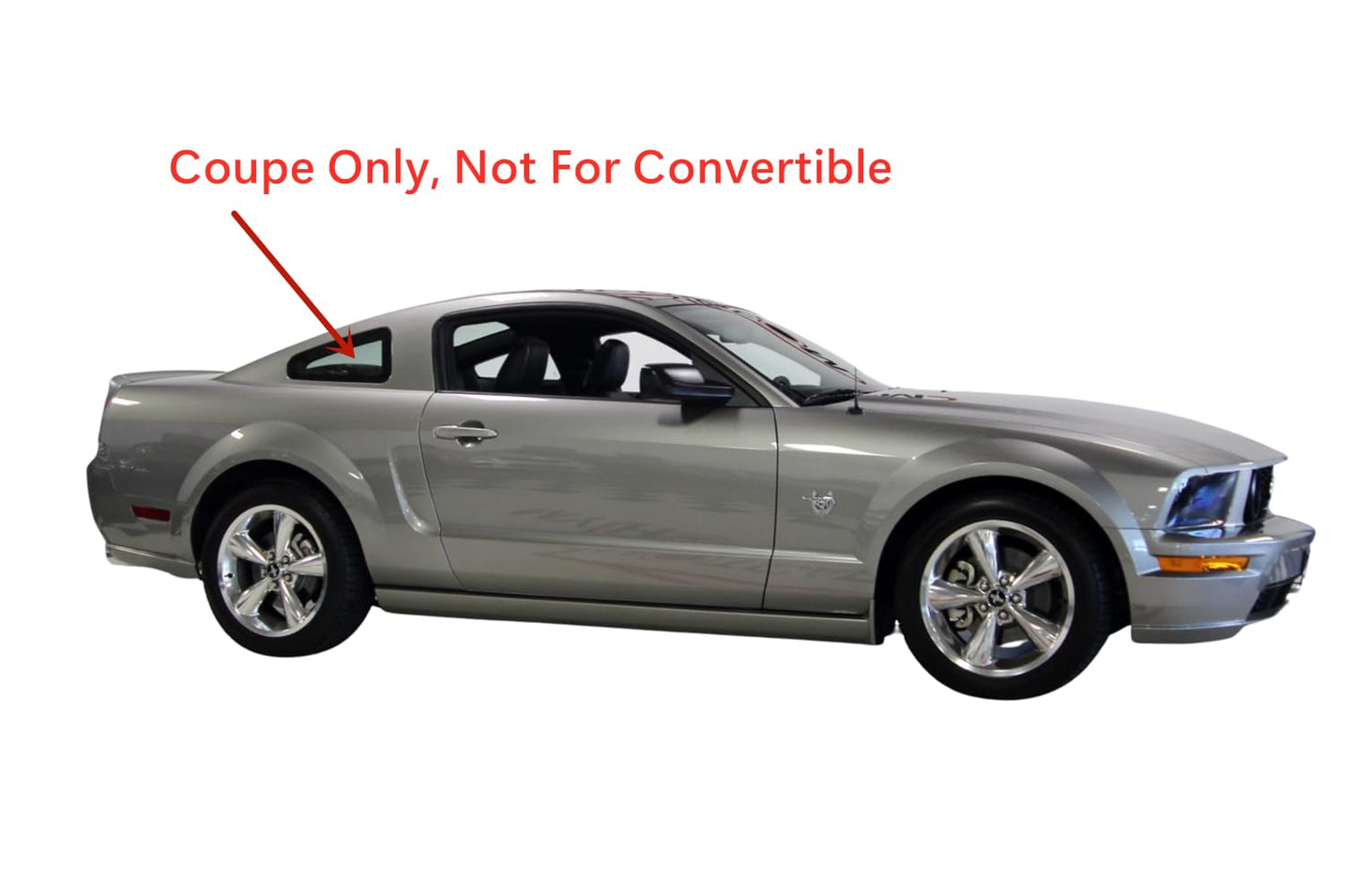 Passenger Right Side Quarter Glass Quarter Window Compatible with Ford Mustang 2 Door Coupe 2005-2009 Models