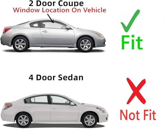 Passenger Right Side Door Window Door Glass Compatible with Nissan Altima 2 Door Coupe 2008-2013 Models