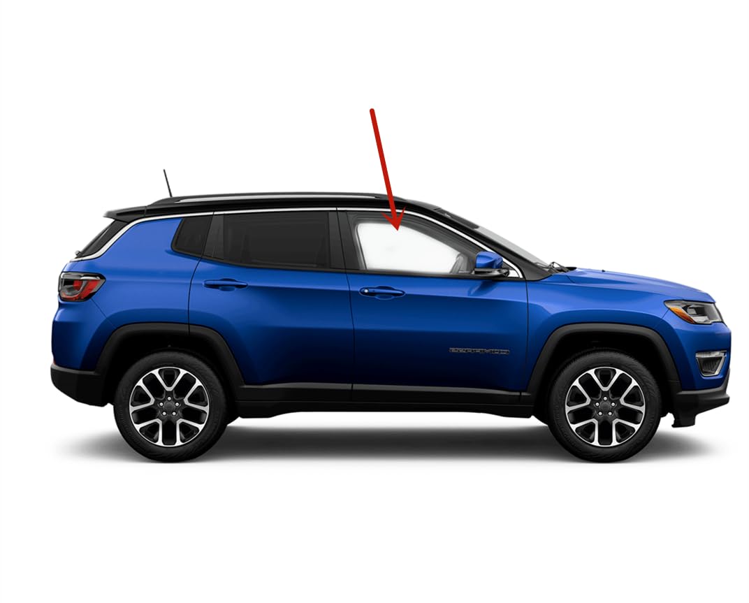 Passenger Right Side Front Door Window Door Glass Compatible with Jeep Compass MP 2017-2025 Models
