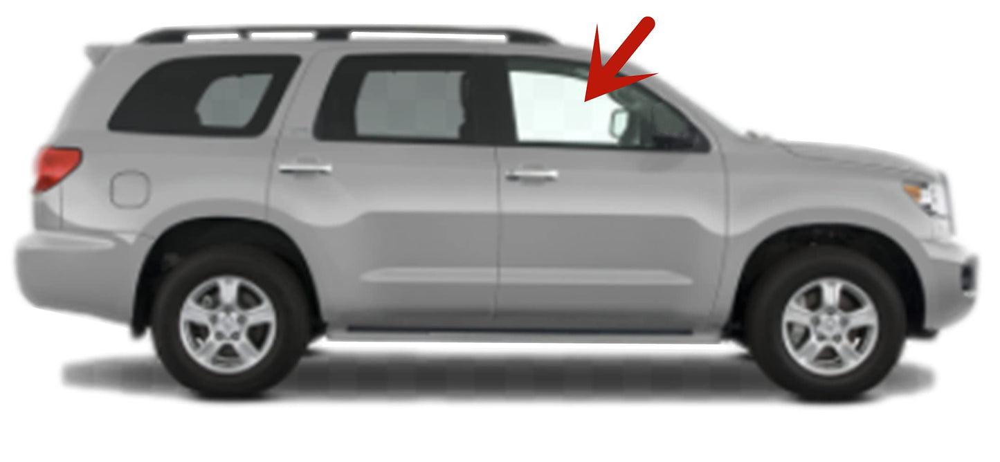 Passenger Right Side Front Door Window Door Glass Compatible with Toyota Sequoia 2008-2022 Models
