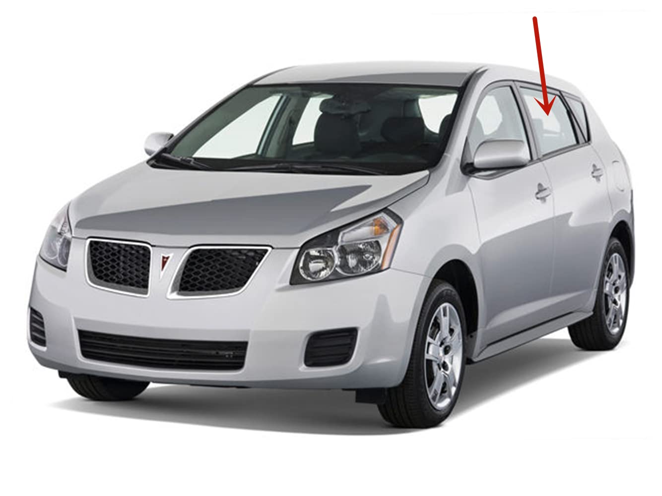 Driver Left Side Rear Door Window Door Glass Compatible with Pontiac Vibe 4 Door Hatchback 2009-2010 Models