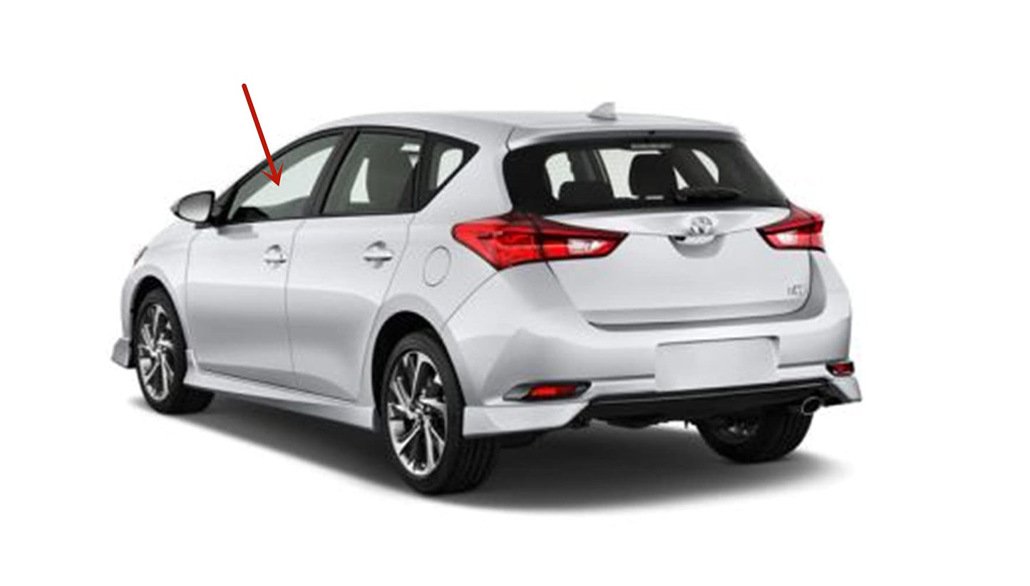 Driver Left Front Door Window Door Glass Compatible with Toyota Corolla iM 2017-2018 Models/Scion iM 2016 Models