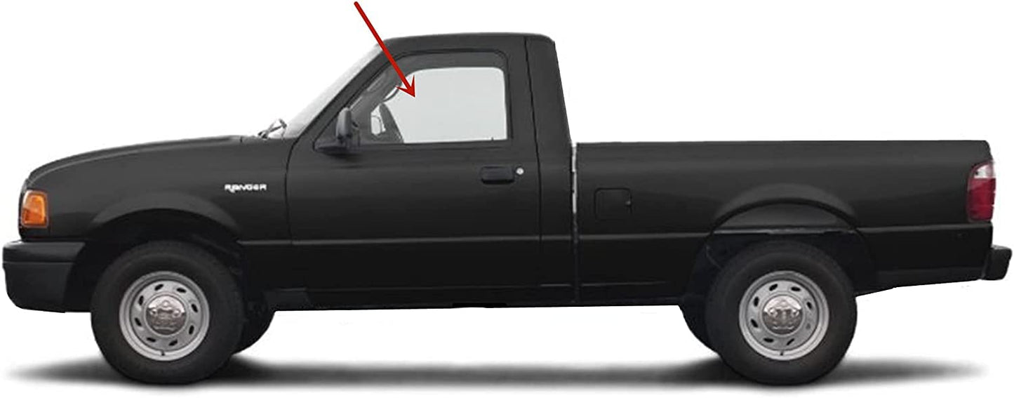 Driver Left Side Front Door Window Door Glass Compatible with Ford Ranger Pickup 2 Door Super/Standard Cab 2019-2023 Models