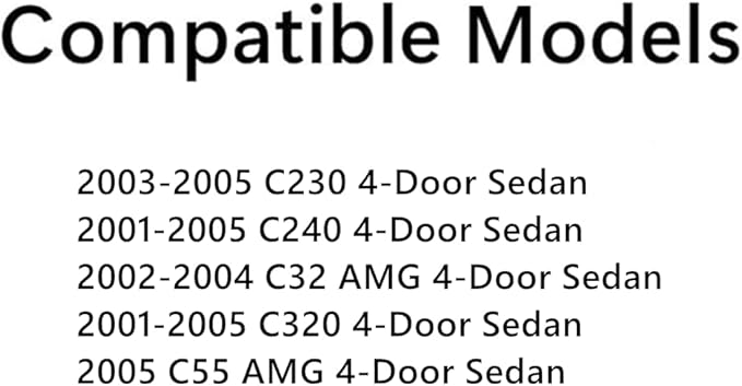Passenger Right Side Rear Door Window Door Glass Compatible with Mercedes Benz C230 C240 C320 C32AMG C55AMG 4 Door Sedan 2001-2005 Models