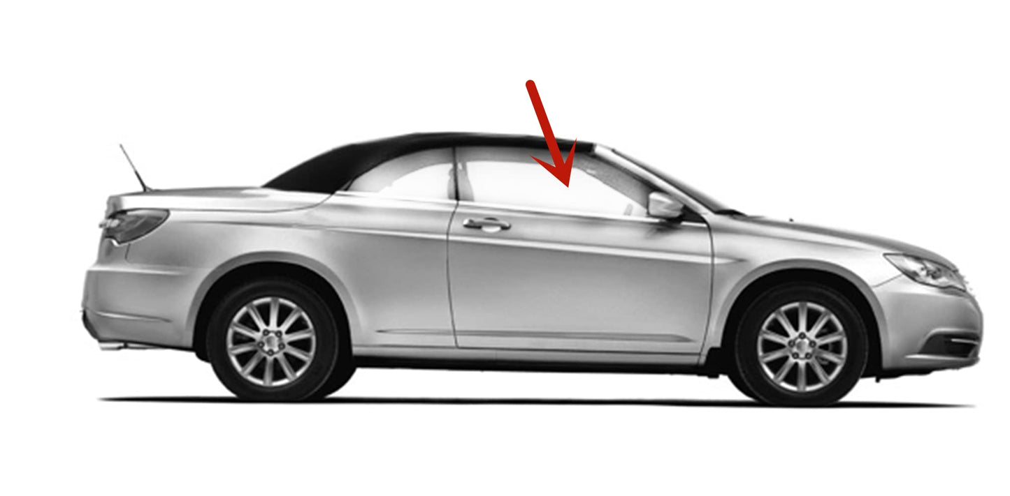 Passenger Right Side Door Window Door Glass Compatible with Chrysler Sebring 2 Door Convertible 2008-2010/Chrysler 200 2 Door Convertible 2011-2014 Models