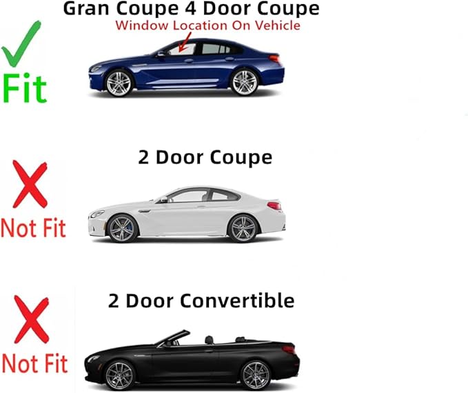 Driver Left Side Front Door Window Door Glass Compatible with BMW 640 Grand Coupe / 650 Grand Coupe / M6 Grand Coupe/Alpina B6 Grand Coupe 2013-2017 Models