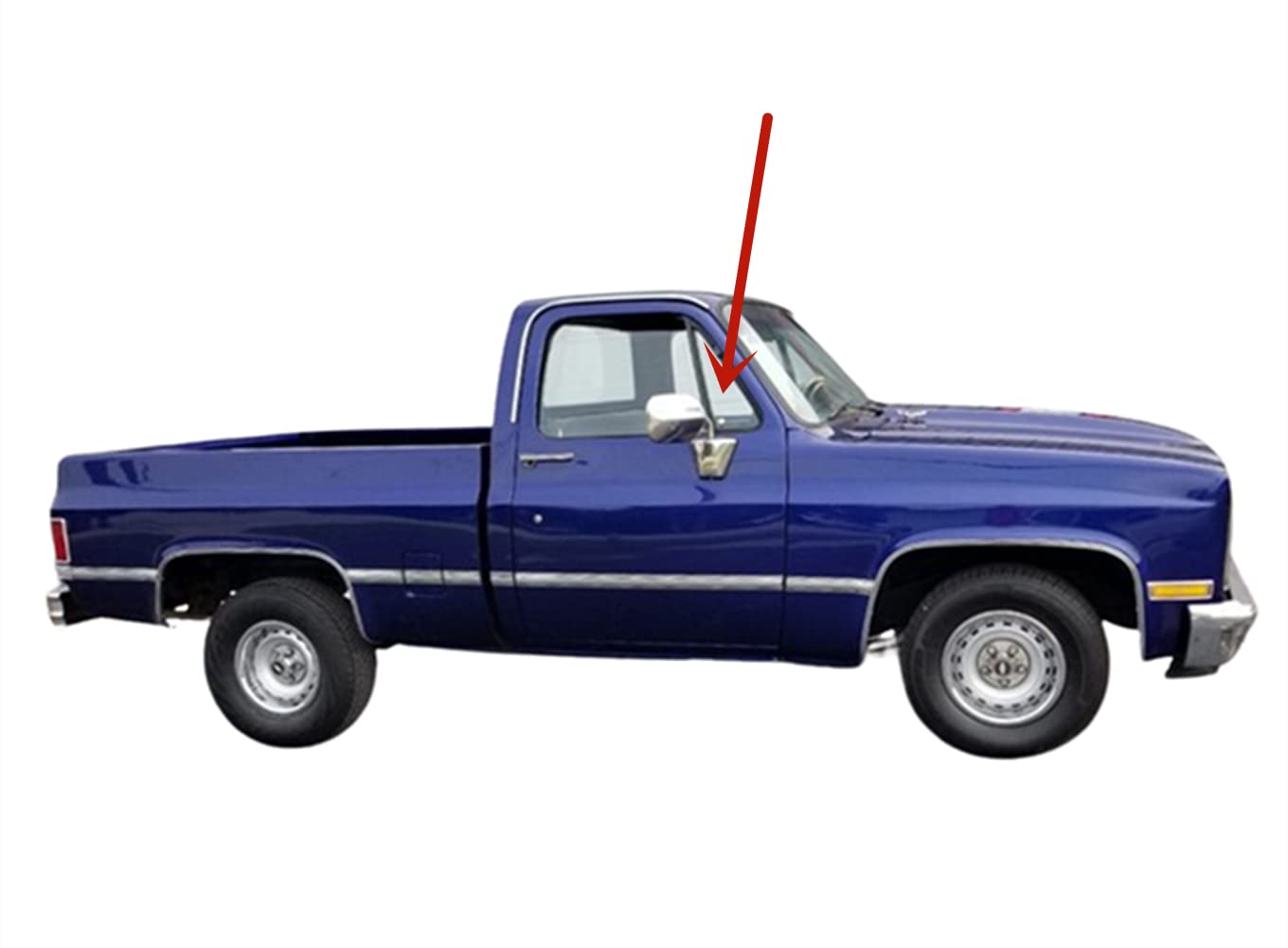 Passenger Right Side Front Vent Window Glass Compatible with Chevrolet Pickup (C10 C20 C30 K10 K20 K30) 1981-1986/Pickup (R-Series , V-Series) 1987-1991/Blazer Kodiak Suburban 1981-1991 Models