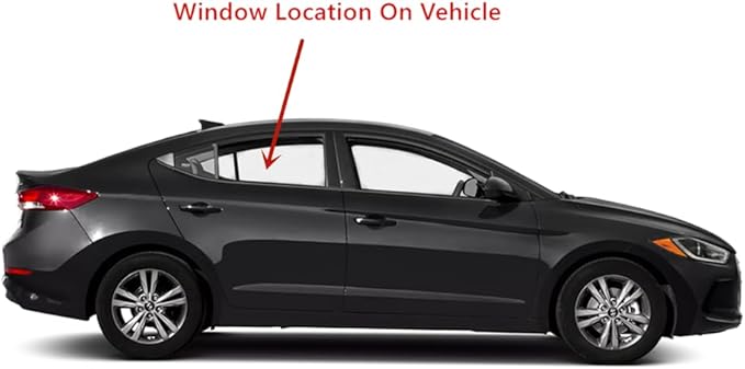 Passenger Right Side Rear Door Window Door Glass Compatible with Hyundai Elantra 4 Door Sedan 2017-2020 Models