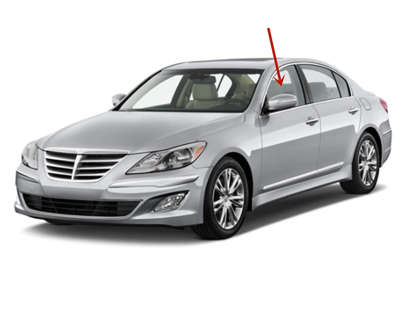 Laminated Driver Left Side Front Door Window Door Glass Compatible with Hyundai Genesis 4 Door Sedan 2009-2014 Models