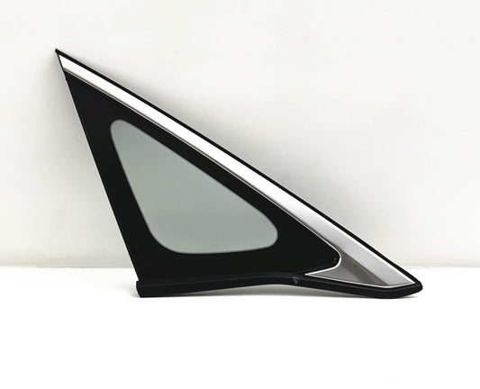 Tempered Chrome Moulding Style Driver Left Side Quater Window Quarter Glass Compatible with Honda Civic 4-Door Sedan 2022-2025 Models