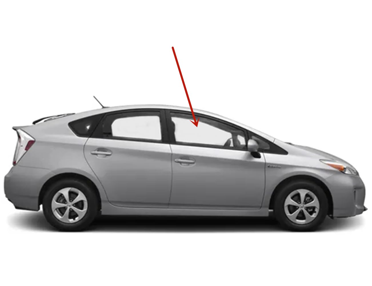 Passenger Right Side Front Door Window Door Glass Compatible with Toyota Prius 4 Door Hatchback 2010-2015 Models