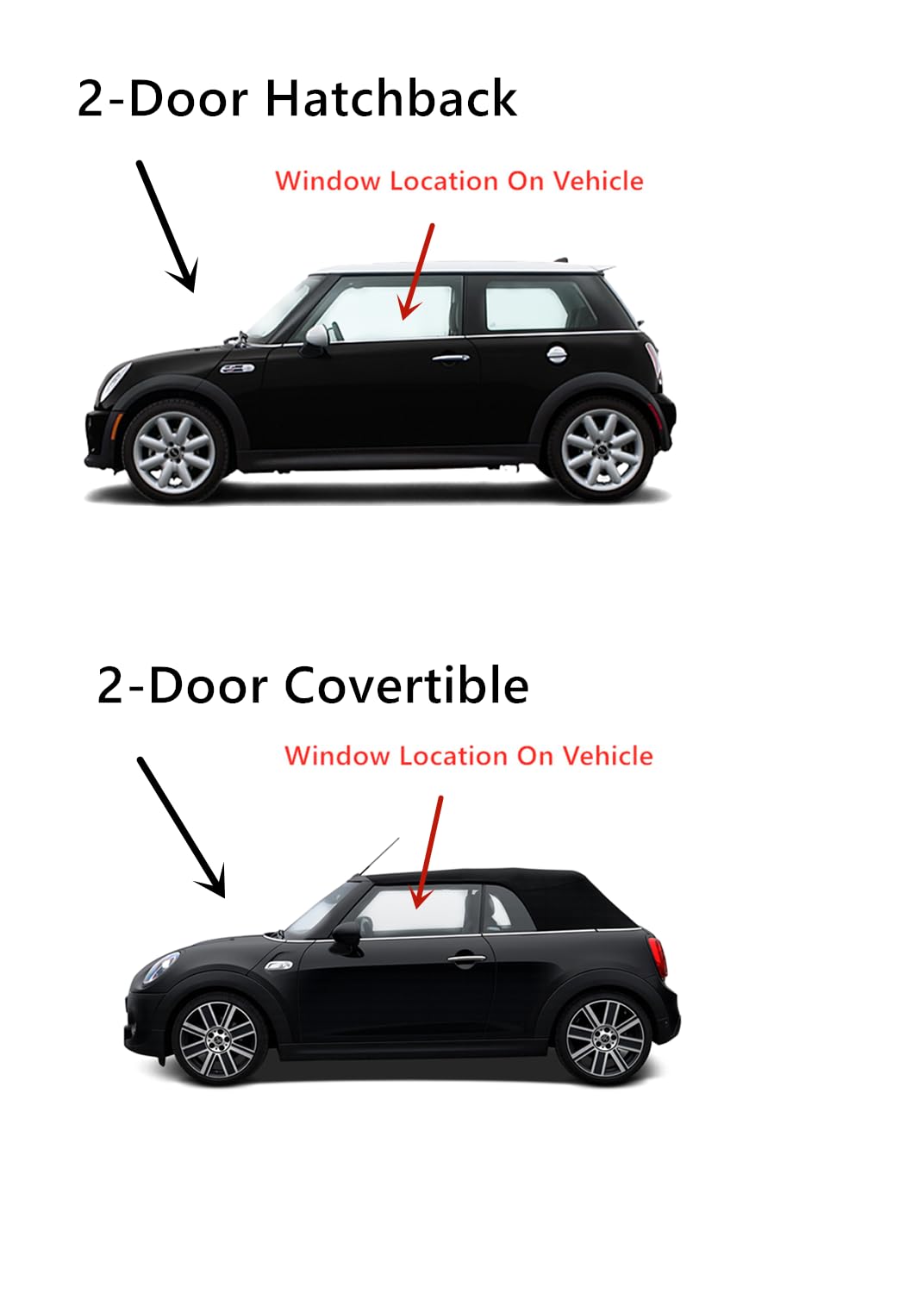 Driver Left Side Door Window Door Glass Compatible with Mini Cooper 2002-2007 Models