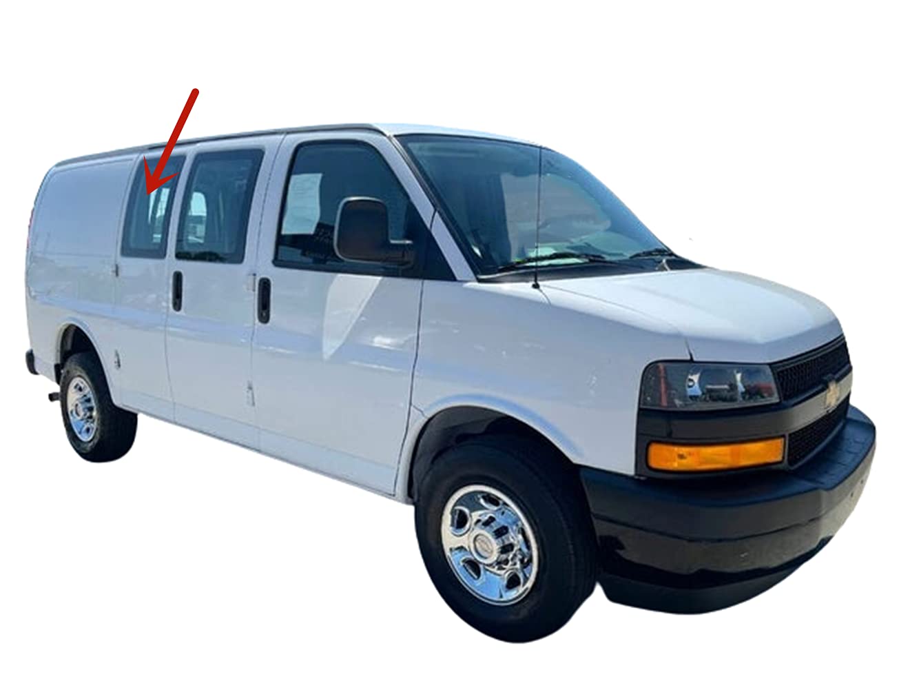 Stationary Passenger Right Side Rear Hinged Door Window Door Glass Compatible with Chevrolet Express/GMC Savana 1996-2025 Models