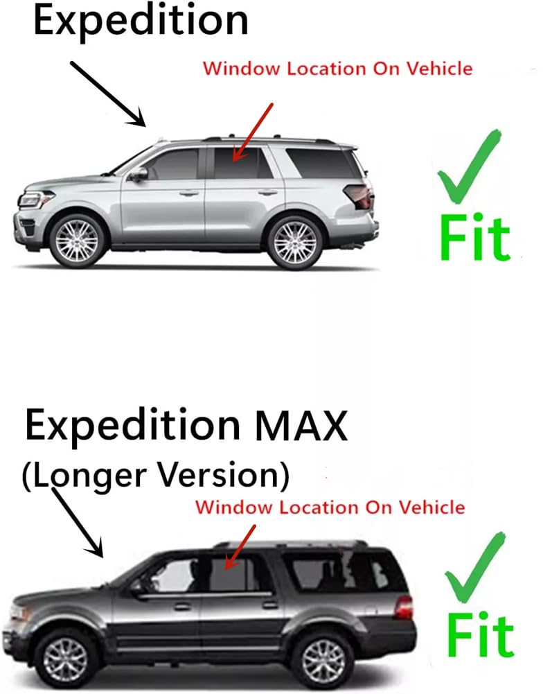 Tempered Driver Left Side Rear Door Window Door Glass Compatible with Ford Expedition / Expedition MAX 2018-2024 Models