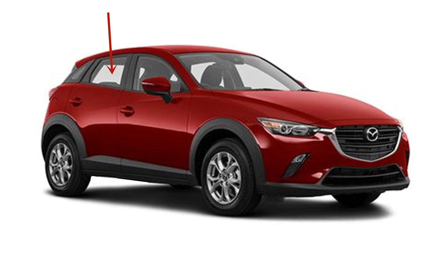 Passenger Right Side Rear Door Window Door Glass Compatible with Mazda CX-3 2016-2021 Models