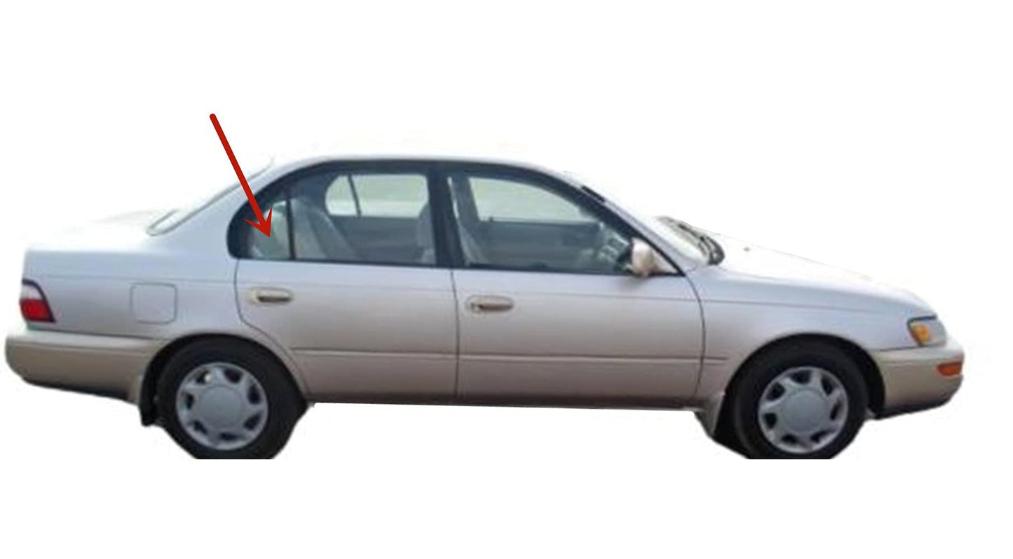 Passenger Right Side Rear Vent Window Vent Glass Compatible with Toyota Corolla 4 Door Sedan 1993-1997 Models