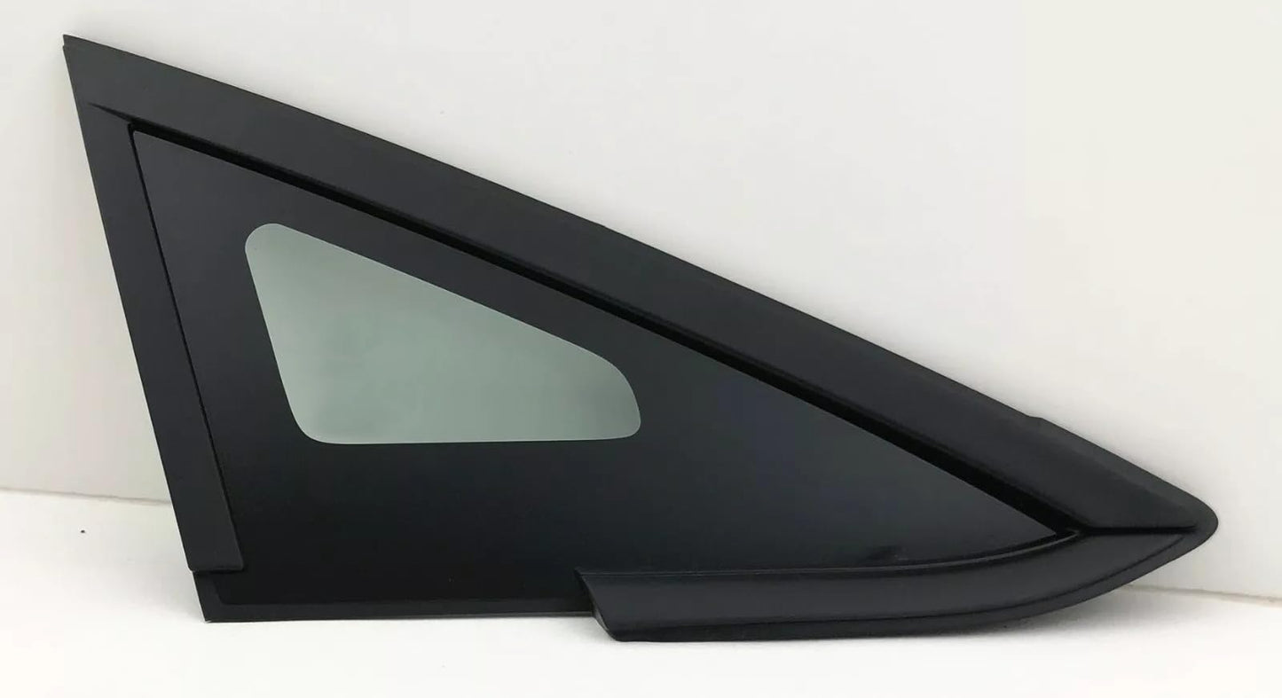 Tempered Black Moulding Style Passenger Right Side Front Vent Window Vent Glass Compatible with Ford Fiesta 2011-2019 Models