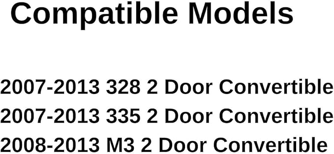 Passenger Right Side Door Window Door Glass Compatible with BMW 328i 335i 335is M3 2 Door Convertible 2007-2013 Models