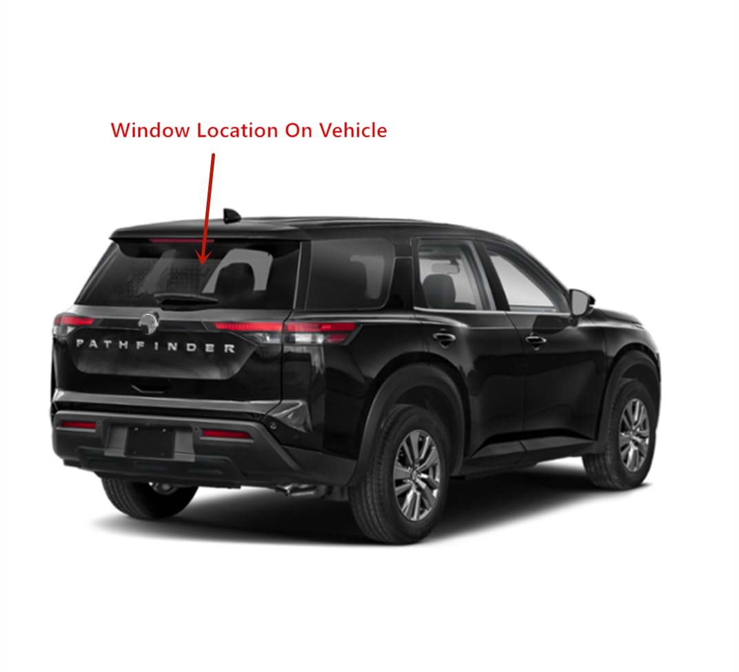 Heated Tempered Rear TailGate LiftGate Back Window Back Glass Compatible with Nissan Pathfinder 2022-2025 Models