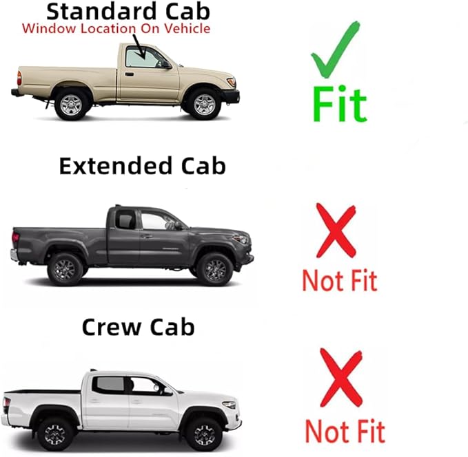 Passenger Right Side Door Window Door Glass Compatible with Toyota Tacoma Pickup 2 Door Standard Cab 2005-2014 Models