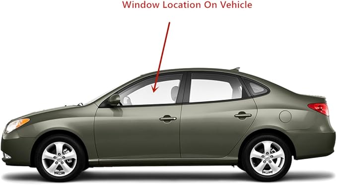 Driver Left Side Front Door Window Door Glass Compatible with Hyundai Elantra 4 Door Sedan 2007-2010 Models