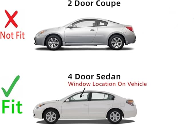 Driver Leftt Side Front Door Window Door Glass Compatible with Nissan Altima 4 Door Sedan 2013-2018 Models