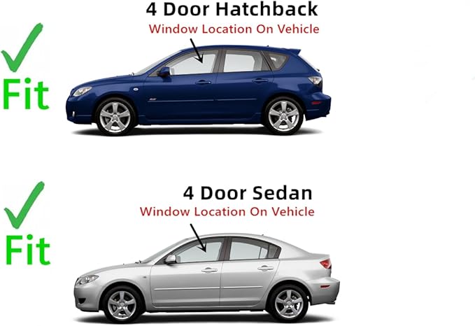 Driver Left Side Front Door Window Door Glass Compatible with Mazda 3 2004-2009 Models