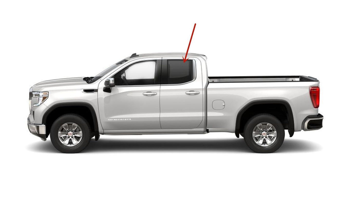 Privacy Driver Left Side Rear Door Window Door Glass Compatible with Chevrolet Silverado/GMC Sierra 1500 4 Door Extended Cab 2019-2025 Models